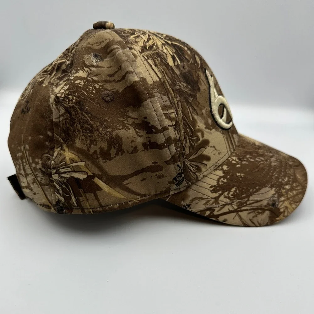 Realtree Deer Antlers Logo Hat Camo Tan Embroidered Adjustable Strap Cap Hunting